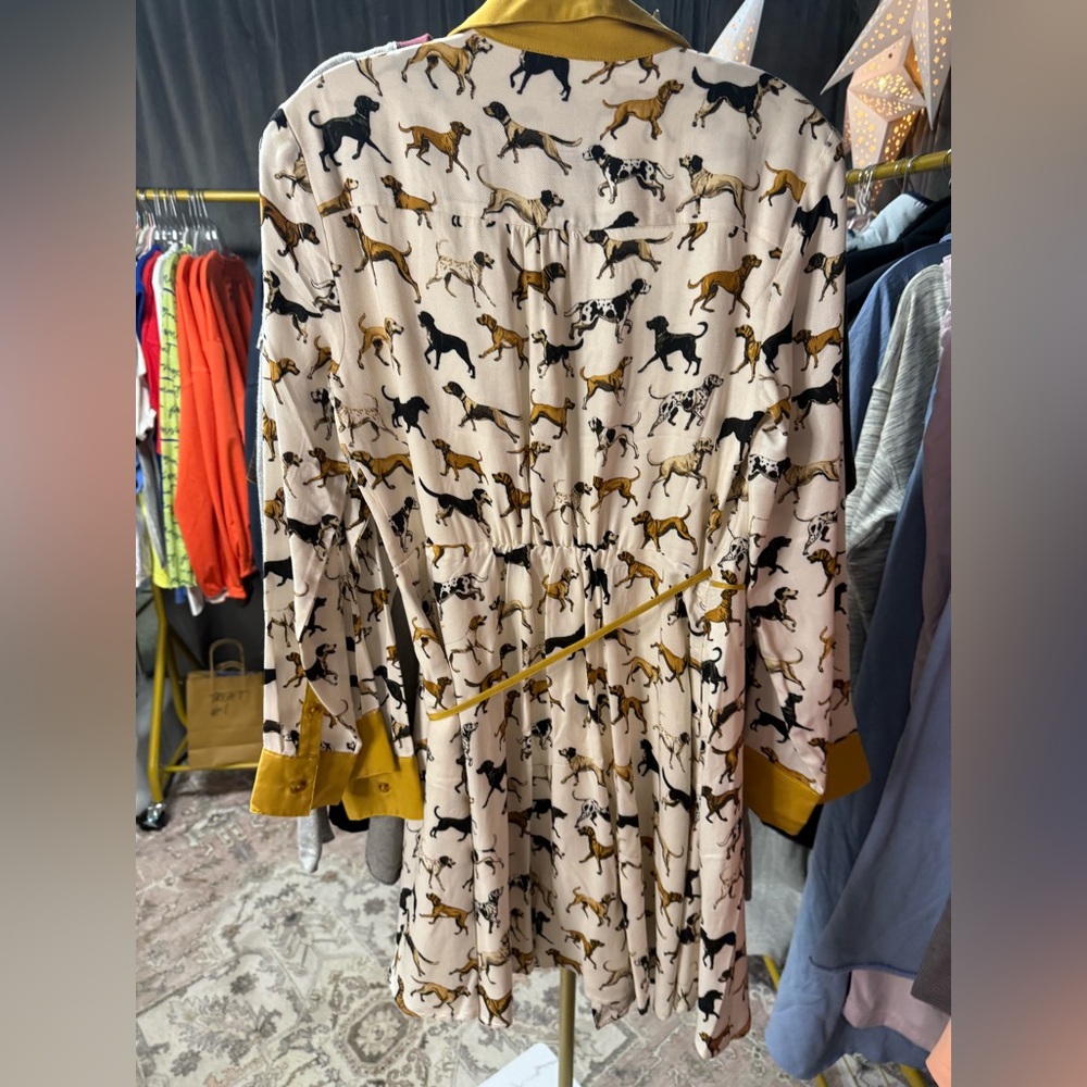Maeve x Anthropologie Dog Print Wrap Mini Dress - Picture 6 of 6